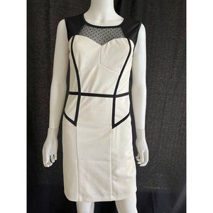 Bisou Bisou Women's Dress Black & White Colorblock Sleeveless Pencil Size 8